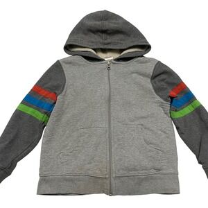 Hanna Andersson Boys Sherpa‎ Fleece Lined Full Zip Hoodie Jacket Kids Size 6/120